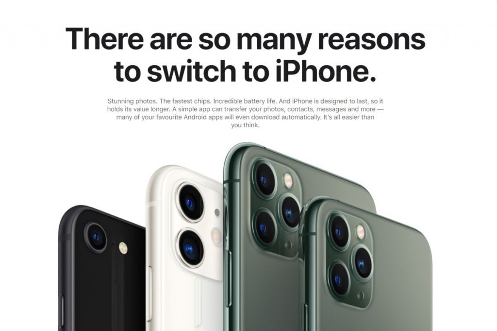 Apple ad phone option
